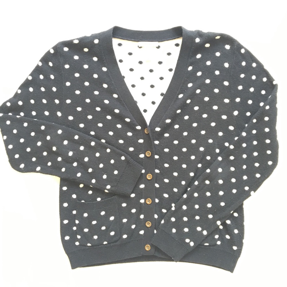 Forever 21 B&W polka dot cardigan